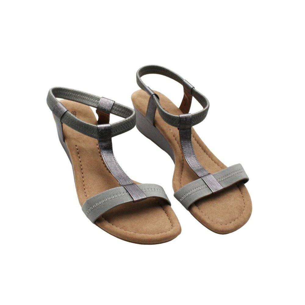 Style & Co Gray Wedge Sandals - Picture 1 of 7